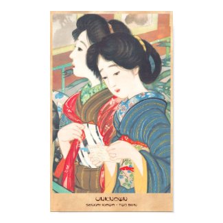 Sengai Igawa Two Bijin japanese girls oriental art Posters