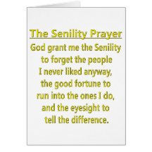 Senility Prayer Card