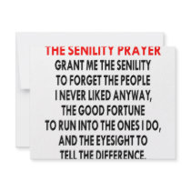 Senility Prayer invitations
