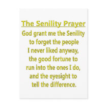 Senility Prayer Post Card