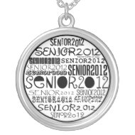Senior 2012 (Black) Round Necklace necklace