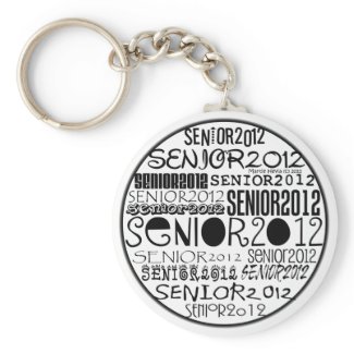 Senior 2012 Round Keychain (Black) keychain