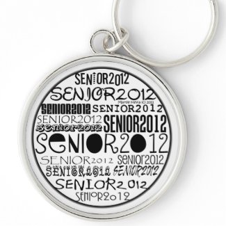 Senior 2012 Round Keychain (Black) keychain