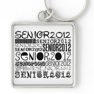 Senior 2012 Square Keychain (Black) keychain
