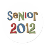 Senior 2012 round sticker