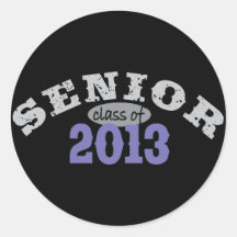 Senior 2013 Purple Round Stickers