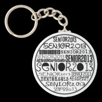 Senior 2013 Round Keychain (Black) keychains