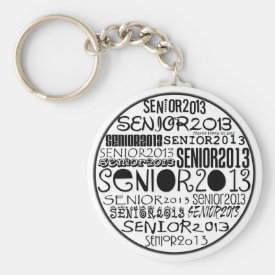 Senior 2013 Round Keychain (Black)