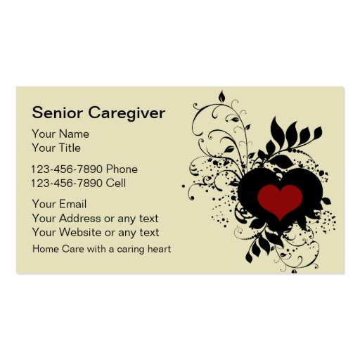 Senior Caregiver Business Cards