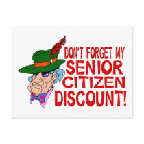 Senior Citizen Discount postcards by TheGalacticGroundhog Senior Citizen Discount postcards
