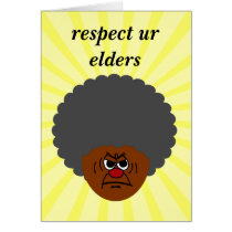 Senior Citizen Stern Warning: Respect Your Elders Greeting Card