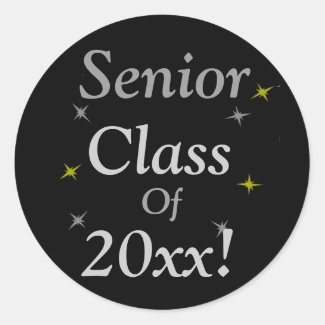 "Senior Class Of 20xx!" Round Stickers