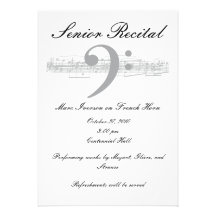Senior Music Recital - Bass Clef Card