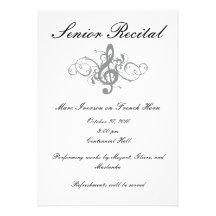Senior Music Recital Custom Invite