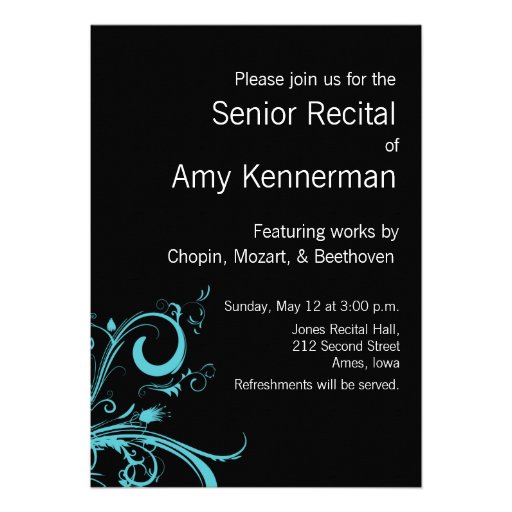 Senior Music Recital Custom Invites