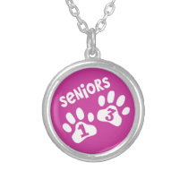 Seniors '13 Paw Prints - PINK necklaces