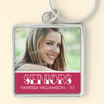 SENIORS Custom Graduation Keychain Gift (fuchsia) keychains