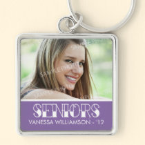 SENIORS Custom Graduation Keychain Gift (purple) keychains