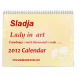 Señora en calendario del arte