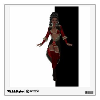 Sensual African American woman in red lingerie Wall Sticker