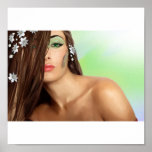 Sensual lady with conservational eyes posters