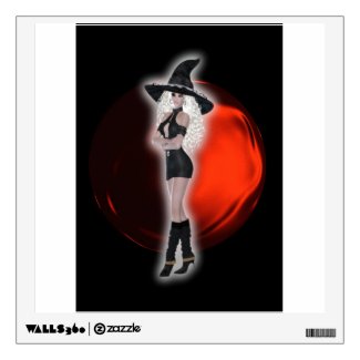 Sensual witch in short mini skirt wall skin