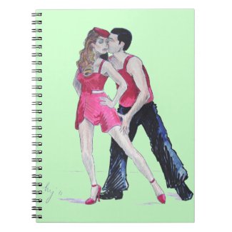 Sensuous sultry ballroom dancers drawing notebook