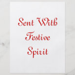 Sent With Festive Spirit. Red and White. Custom Flyers