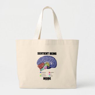 Sentient Being Inside (Anatomical Brain) Canvas Bags