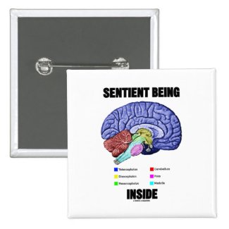 Sentient Being Inside (Anatomical Brain) Button