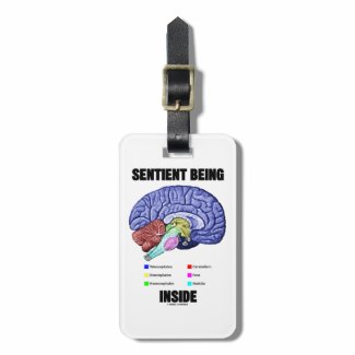 Sentient Being Inside (Anatomical Brain) Luggage Tags