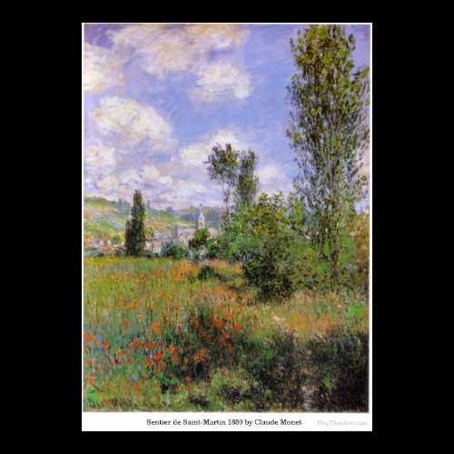Sentier ile Saint-Martin 1880 by Claude Monet Print