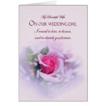 Sentimental Wife Wedding Anniversary Pink Rose Cards