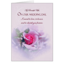Sentimental Wife Wedding Anniversary Pink Rose cards