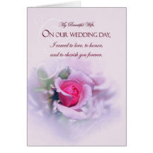 Sentimental Wife Wedding Anniversary Pink Rose Cards
