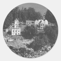 Sentinel Island Lighthouse Round Stickers