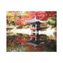 Seoul Autumn Japanese Garden Canvas Prints