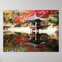 Seoul Autumn Japanese Garden Print