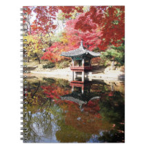 Seoul Autumn Japanese Garden Spiral Notebook