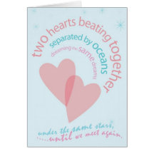 Separated by oceans greeting card
