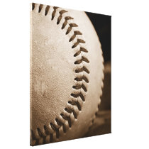 Sepia Baseball Wrapped Canvas Canvas Print