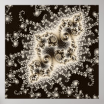 Sepia Brown Jellyfish Poster