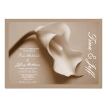 sepia calla lily wedding invitation