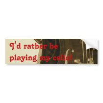 Sepia Cello bumper sticker bumper stickers