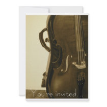 Sepia Cello invitation