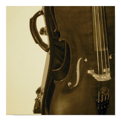 Sepia Cello poster print by lizardbreath37