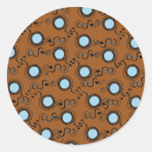 Sepia circular dot texture round sticker