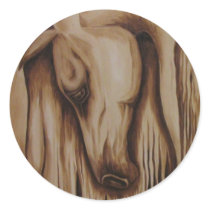 SEPIA CLASSIC HORSE ROUND STICKERS