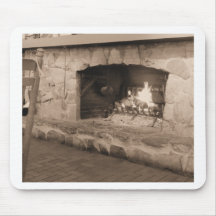 Sepia Country Fireplace Photo Mousepad