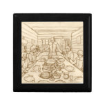 Sepia de la cena de la acción de gracias del pereg caja de regalo